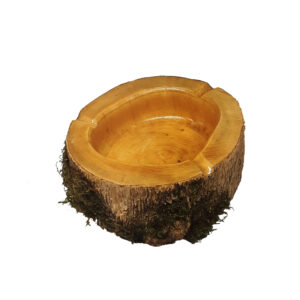 Ronde Houten Cigar Asbak – Rustiek Houtblok