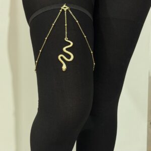 Zilveren Slangen Dij-Ketting – Festival Accessoire
