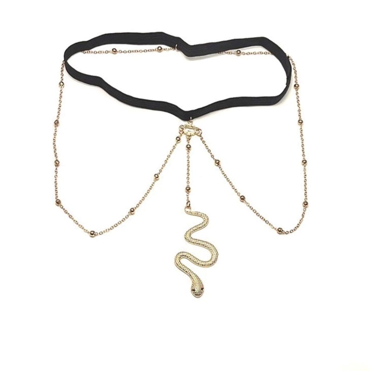 Zilveren Slangen Dij-Ketting – Festival Accessoire