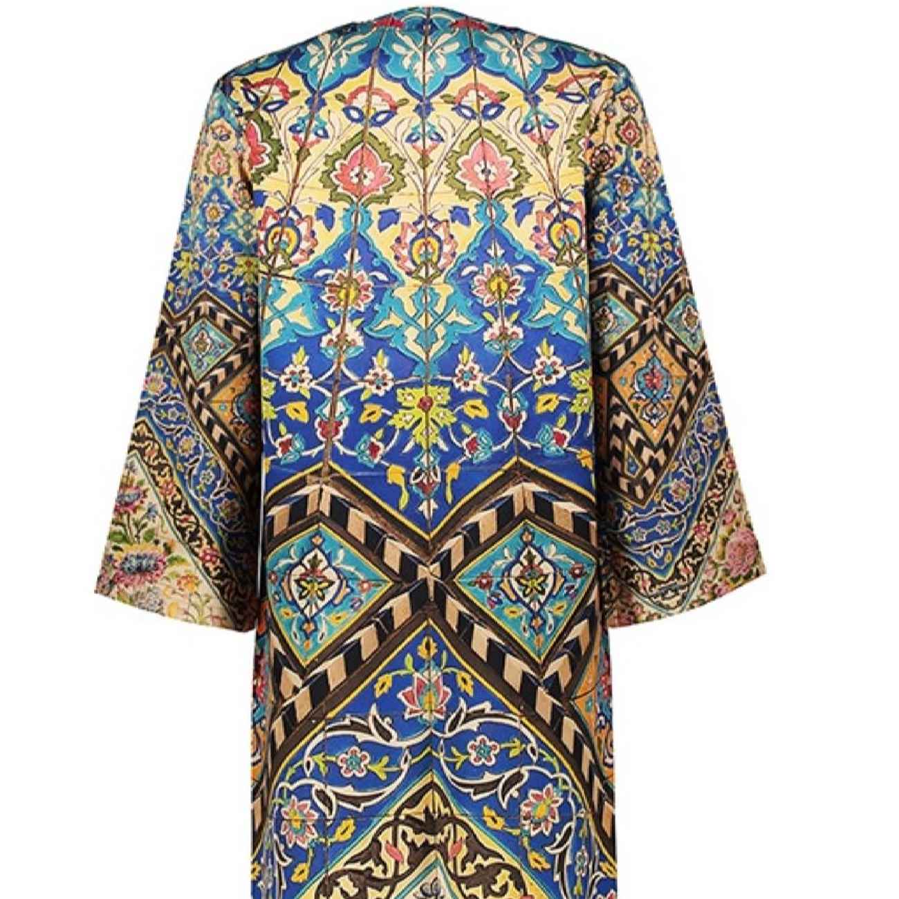 Blauwe Abaya Mantou – Traditionele Eslimi Rand