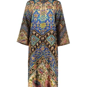 Blauwe Abaya Mantou – Traditionele Eslimi Rand