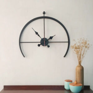 Minimalistische Wandklok – Mat Zwart Metaal