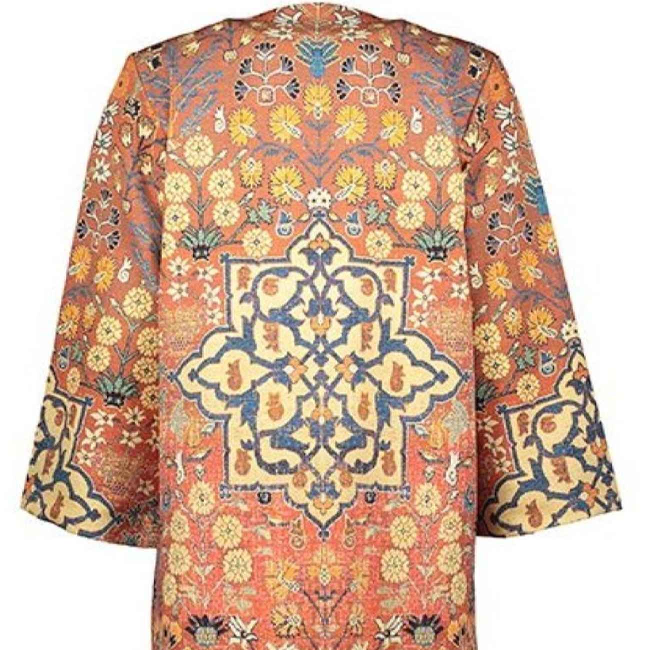 Oranje Abaya met Eslimi Patroon – Midden-Oosterse Stijl