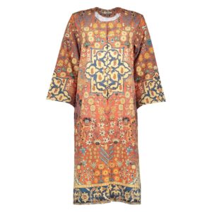 Oranje Abaya met Eslimi Patroon – Midden-Oosterse Stijl