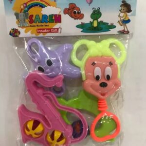 Levendige Baby Rammelaar met Zachte Rammelgeluiden, 4 Stuks in 1 Set