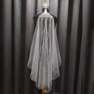Vintage-Inspiratie Kant Bruidsluier met Ingewikkelde Patronen en Zachte, Dromerige Afwerking