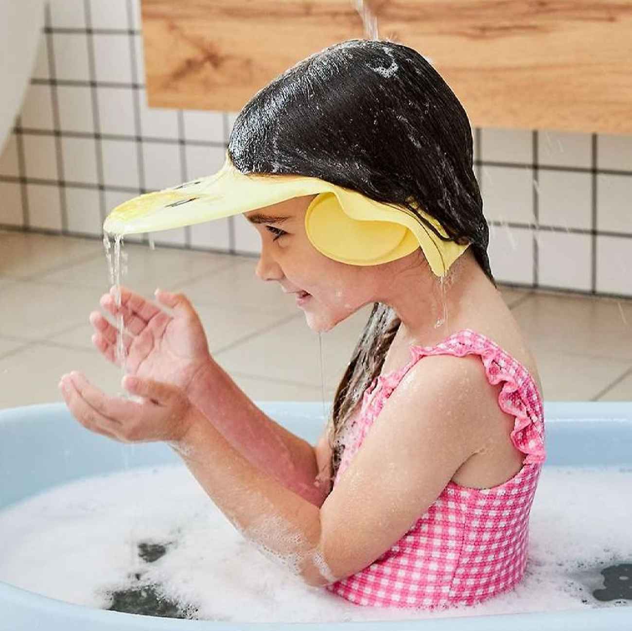 Waterdichte baby shower muts voor bescherming van gezicht en ogen, geschikt voor gevoelige babyhuid