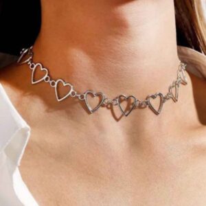 Dames Choker Ketting – Zilver Hart