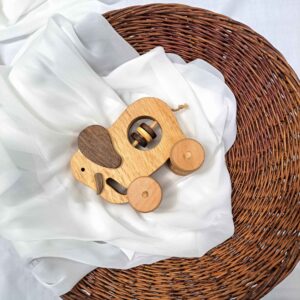 Houten Olifant Baby Rammelaar – Veilig & Milieuvriendelijk