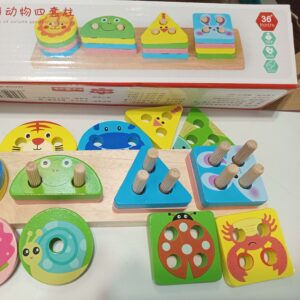 Houten Montessori 5-Kolom Sorteer Puzzel