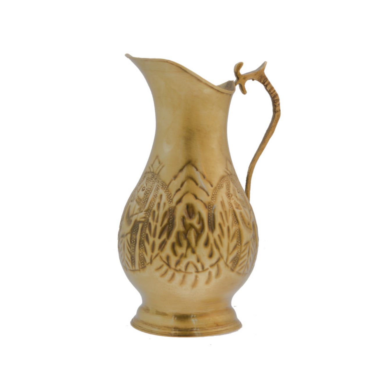 6-Delige Messing Houtskool Samovar Set met Reliëfdruk