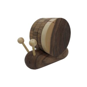 Houten Onderzetters Set met Slak Ontwerp