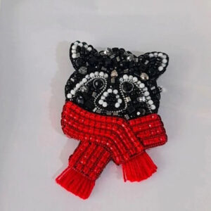 Wasbeer Broche – Handgemaakt Geborduurd