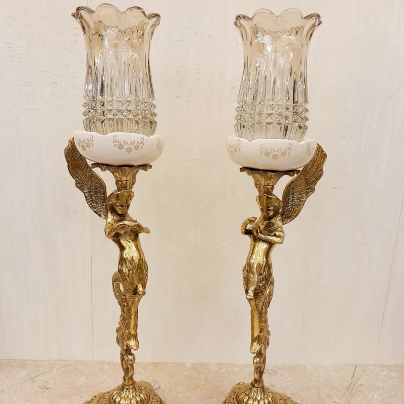 Bronzen Messing Kandelaar – Engelontwerp