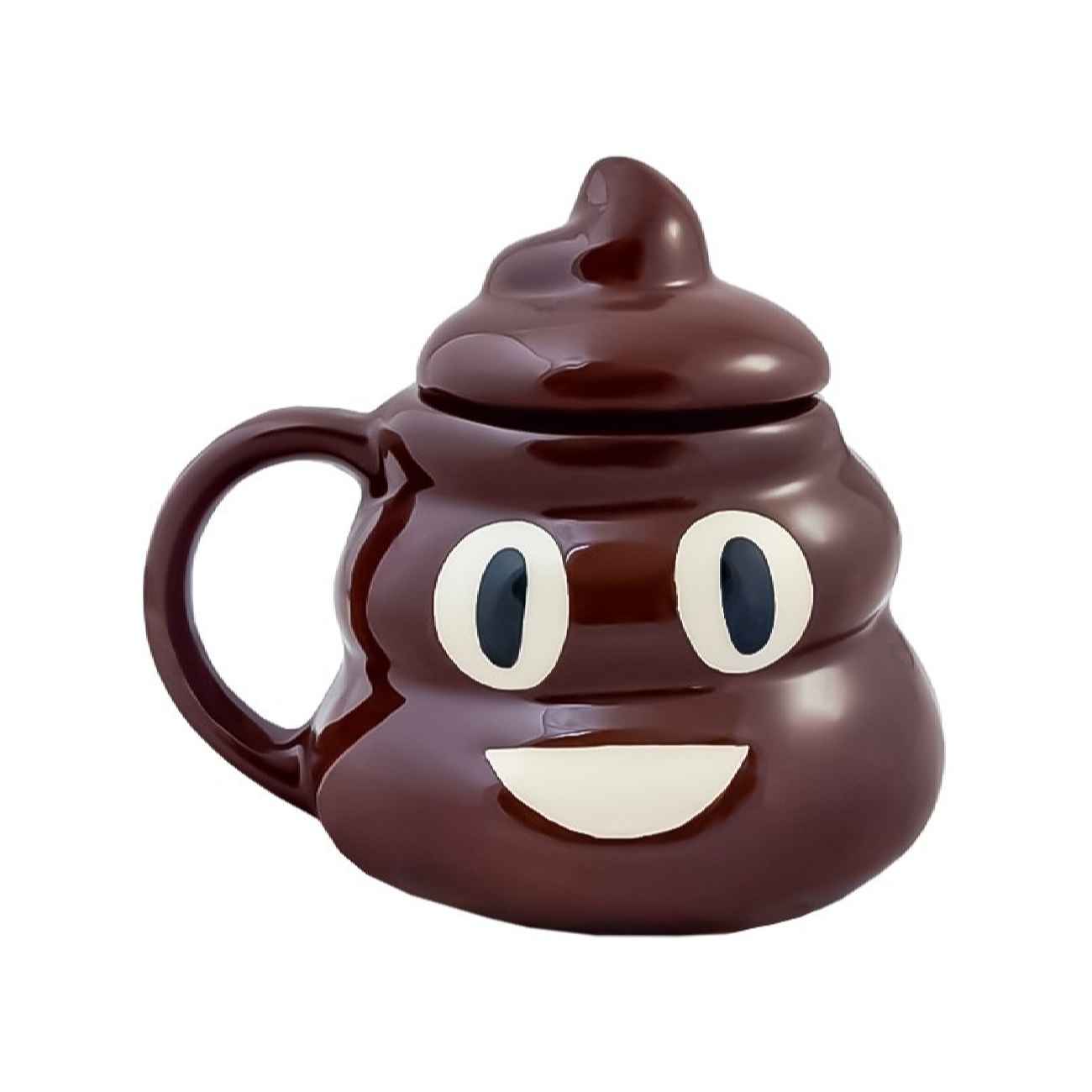Keramische Mok in Fantasiestijl met Deksel & Grappig Emoji Ontwerp
