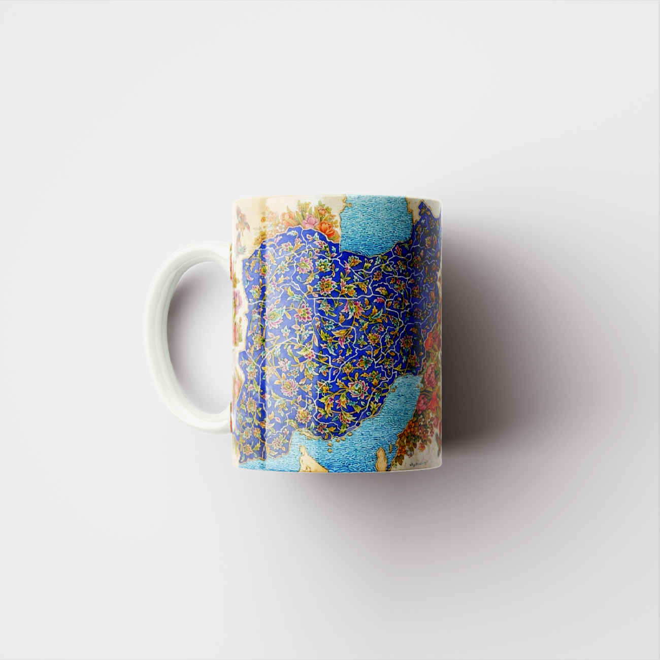 Keramische Mok met Kleurrijk Iran Motief – Unieke Perzische Kunst, Vaatwasserbestendig