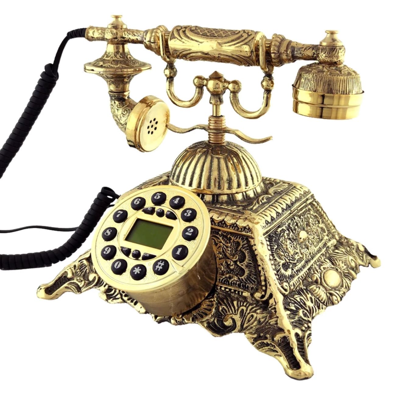 Klassieke messing vintage telefoon