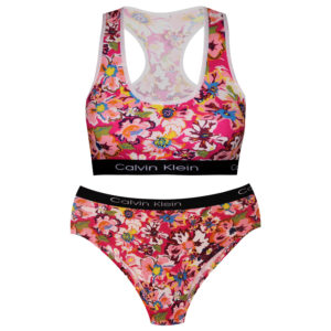 Sport-BH en Slip Set – Roze met Bloemen