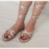 Comfortable Gladiator Lace-Up Sandal - Trendy & Durable Design in Silver (3)