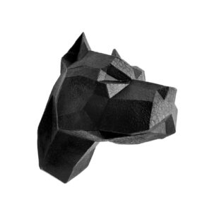 Zwart kubistisch hond ornament – Geometrische muurkunst