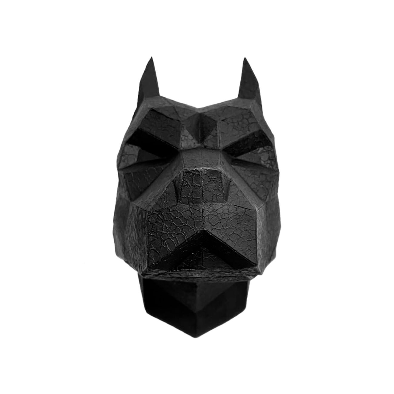 Zwart kubistisch hond ornament – Geometrische muurkunst
