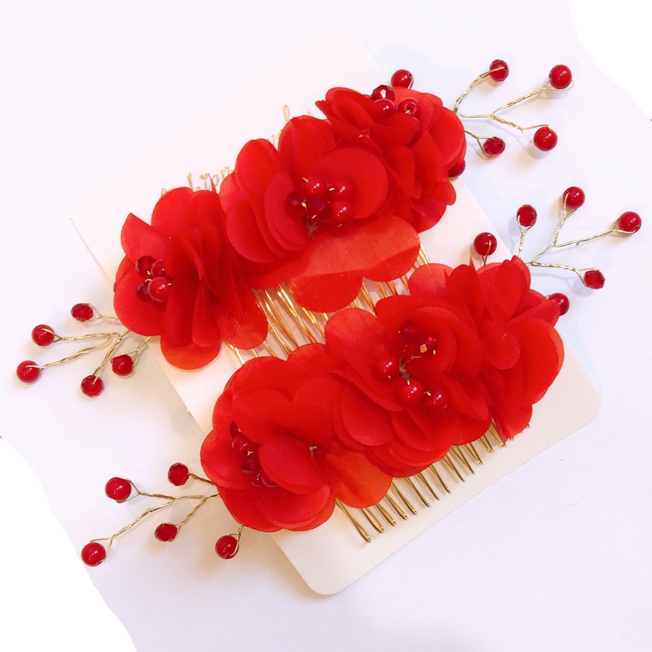Elegante metalen haarkam clips met bloem set van 2