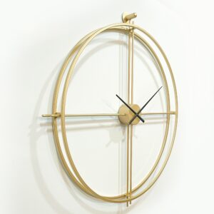 Elegante gouden metalen wandklok oversized minimalistisch