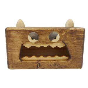 Decoratieve Fantasie Houten Tissue Box Omslag – Boos Monster Ontwerp