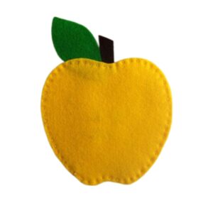 Vilten Onderzetters Set Appelvorm (6x) – Geel
