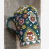 Handmade Minakari Mug – Artisan Pottery Coffee Cup, Suitable for Kitchenware in Green (3)
