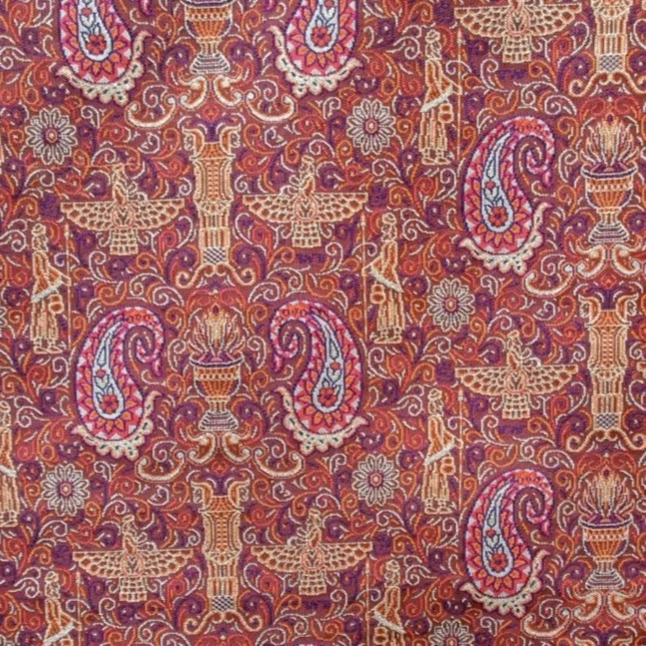 Authentieke Termeh Stof – Oud Achaemenidisch & Farvahar Erfgoedpatroon