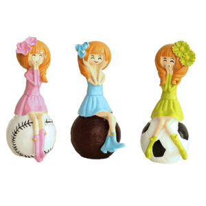 Leilpar Beeldpop Set – Geschikt voor Slaapkamerdecoratie & Geschenk, Meisje met Bal Ontwerp (3-Delig)
