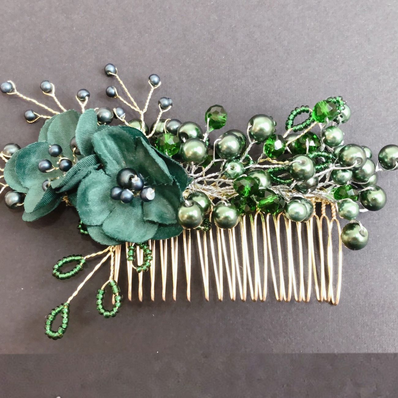 Metalen Haarkam met Bloemen – 2 Stuks