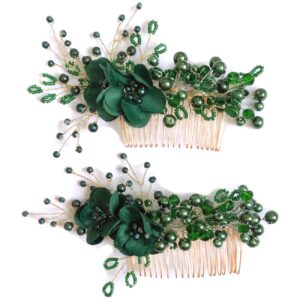 Metalen Haarkam met Bloemen – 2 Stuks