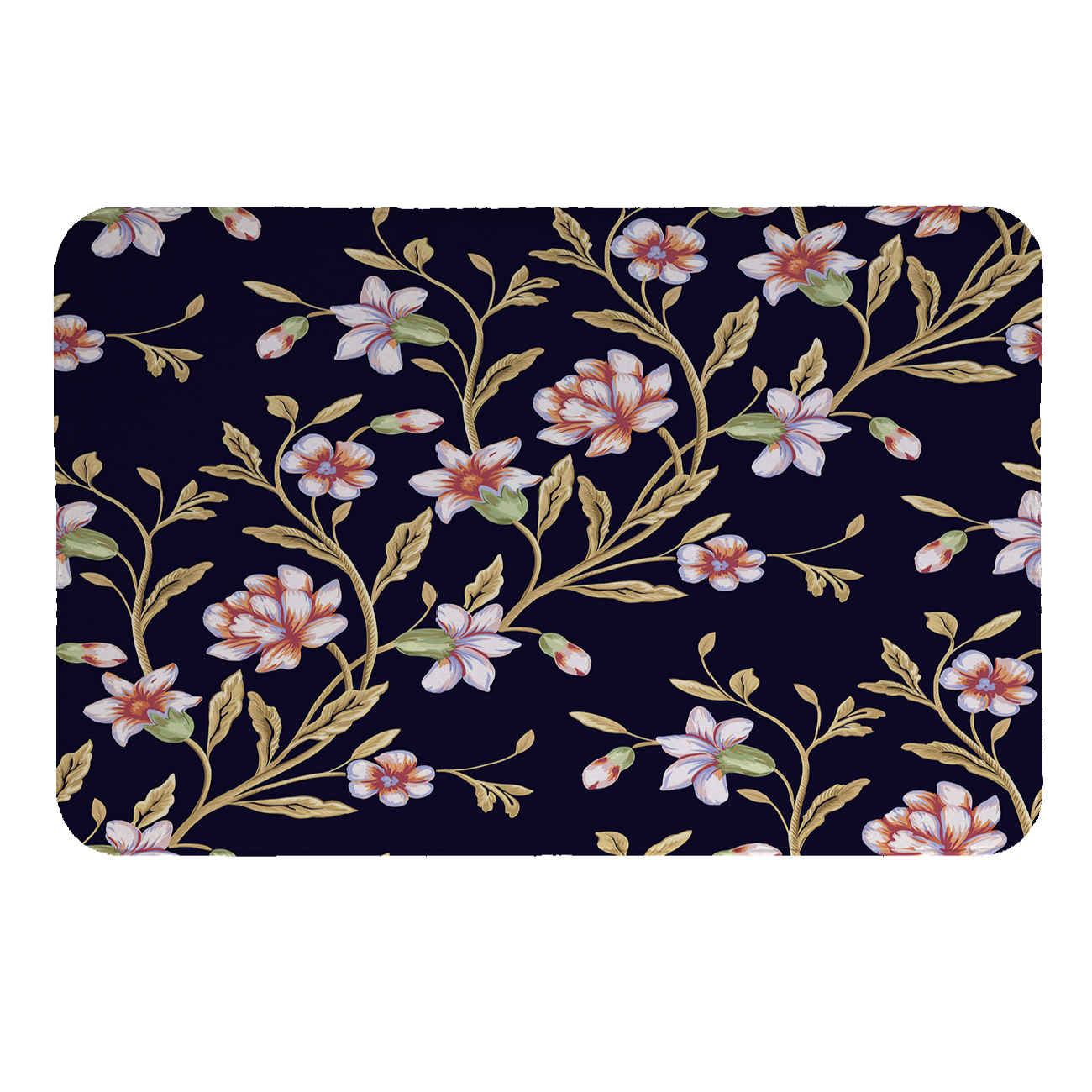 Moderne Fluwelen Placemats – Zwart Bloemontwerp (4x)