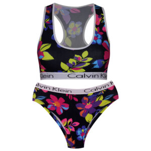 Gevoerde Koza Sportkleding Set – Zwarte Bloemen
