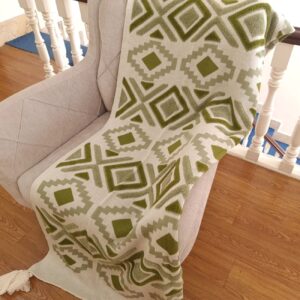 Sofa Plaid Groen – Modern Punched Borduurwerk (170×140 cm)