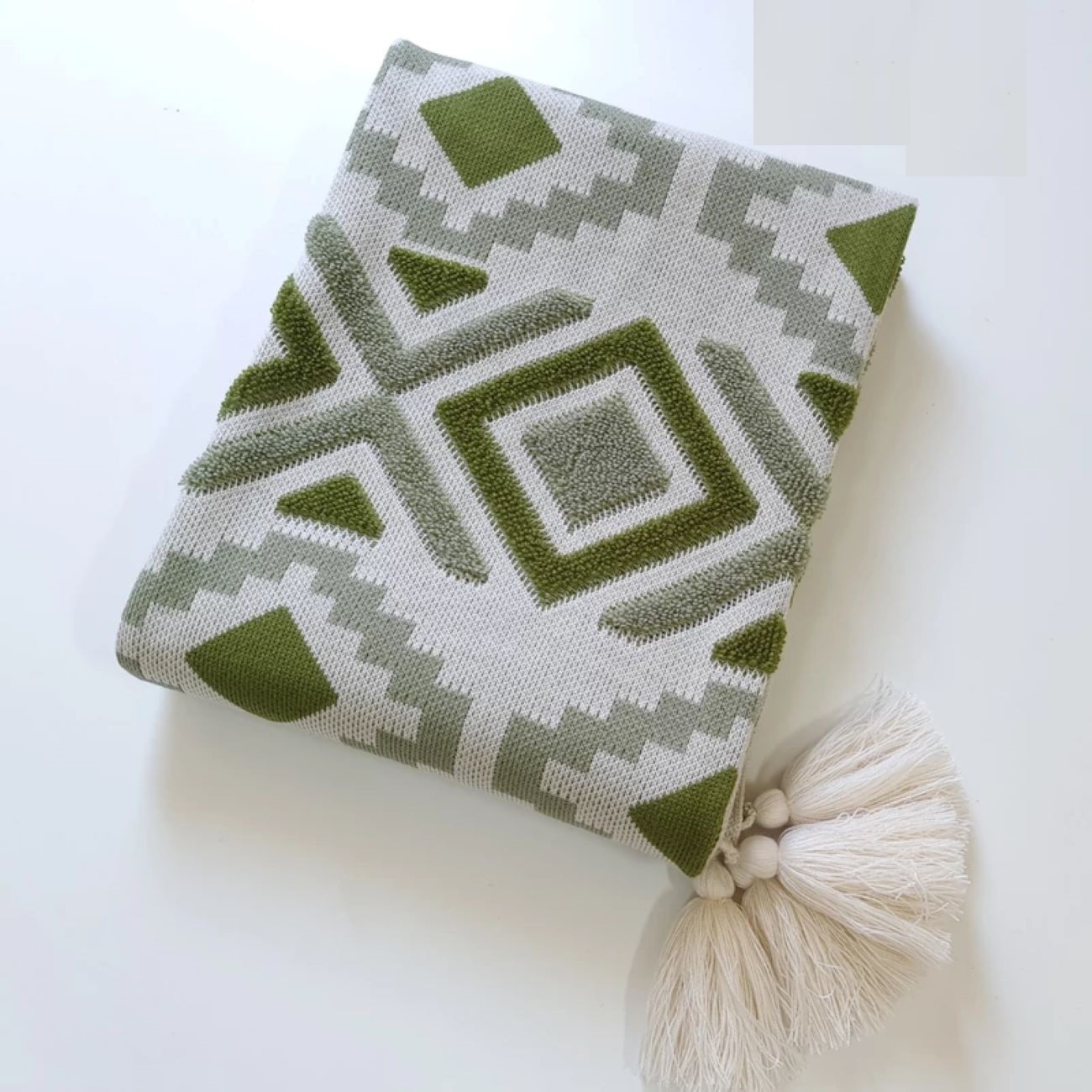 Sofa Plaid Groen – Modern Punched Borduurwerk (170×140 cm)