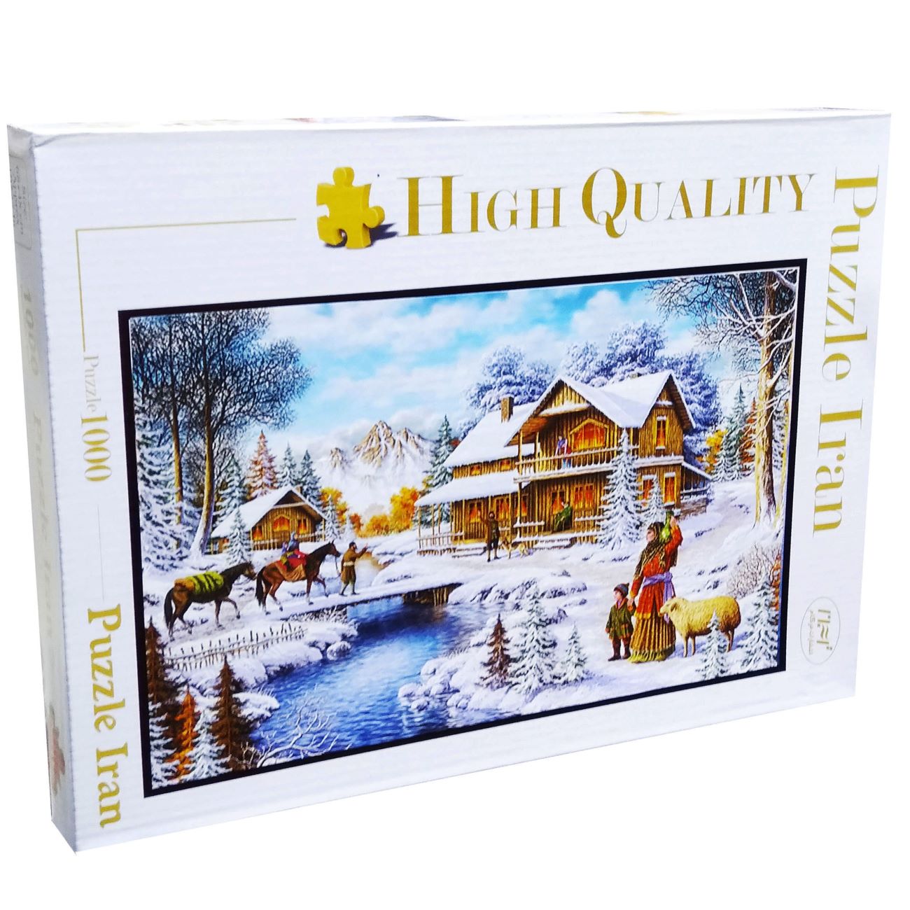 Premium 1000-Stuks Legpuzzel, Winter Dorpsscène