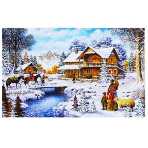 Premium 1000-Stuks Legpuzzel, Winter Dorpsscène