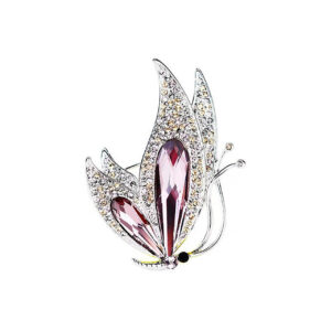 Romantische Vlinderbroche – Cadeau voor Haar – Roze RVS