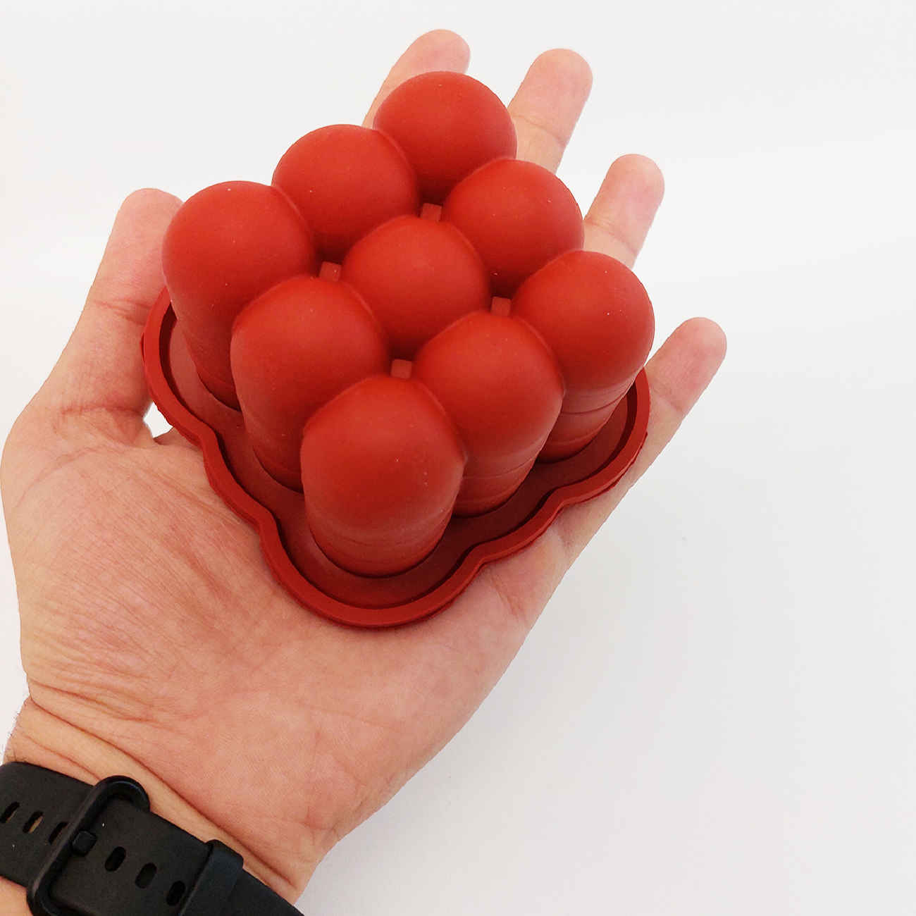 Rode Siliconen Kaarsenmal – Rubik Design
