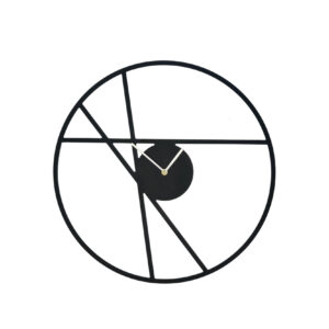 Zwarte Minimalistische Metalen Wandklok