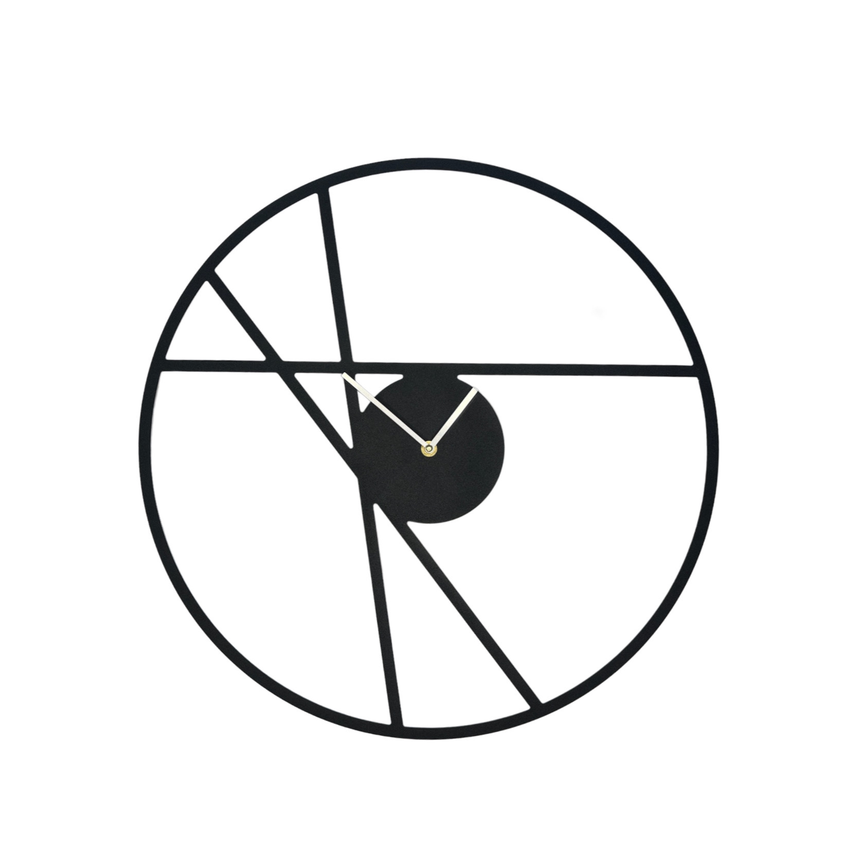 Zwarte Minimalistische Metalen Wandklok