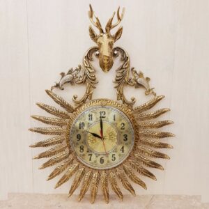 Messing Wandklok Rond – Klassiek Hertontwerp