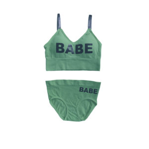 Zachte Gevoerde Sport-BH en Slip Set – Lichtgroen, Geschikt voor Gym en Thuis Ontspannen