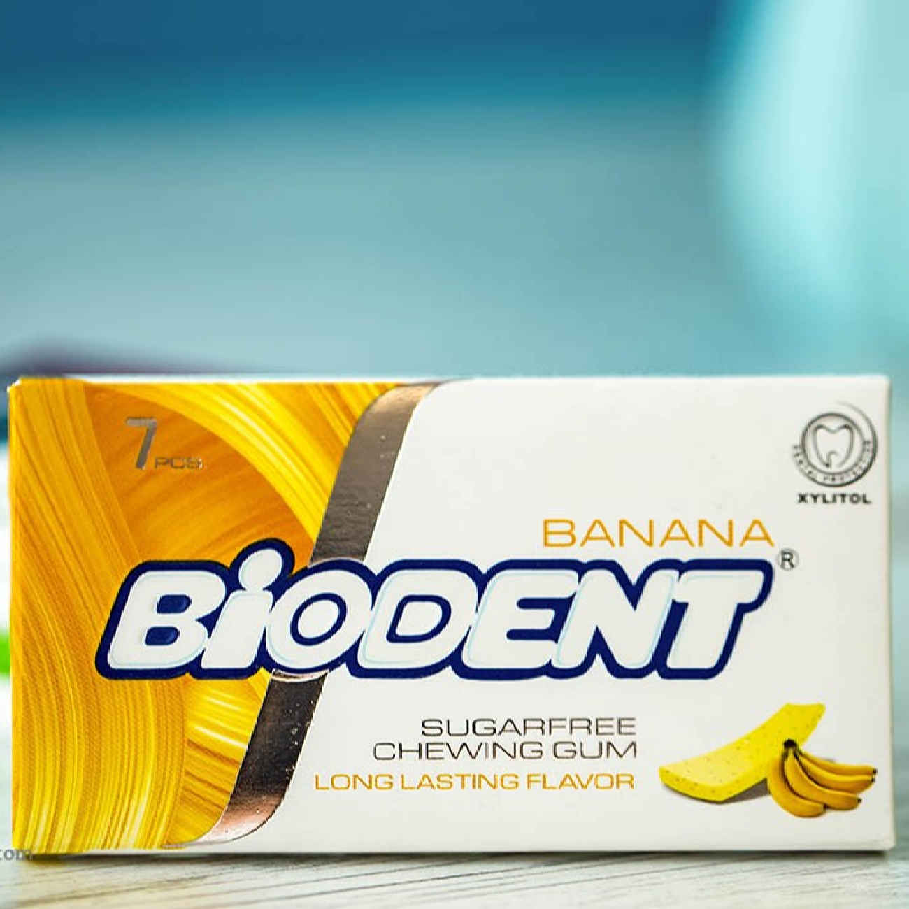 Biodent Suikervrije Kauwgom – Banaan Smaak (12 Stuks)