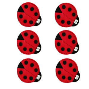 Vilten Lieveheersbeestje Onderzetters – Set van 6 – Rood