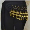 Women's Gold Coin Fringe Scarf – Hip Shawl Suitable for Arabic Dance (1)