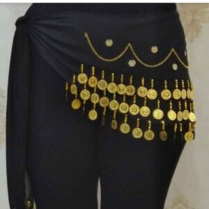 Dames Gouden Munt Fringe Sjaal – Heupdoek Geschikt voor Arabische Dans